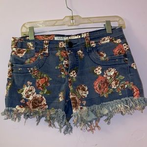 floral jean shorts